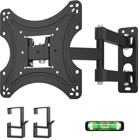 Muchen TV-väggfäste vridbart Tiltbart TV-fäste för TV 26-50 upp till 22kg Max. VESA 200x200mm med litet vattenpass väggfäste TV fäste inkl. Skruva pluggar