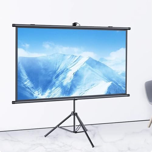 Tripod Screen 60 Pollici Schermo Proiettore Con Supporto, Treppiede Regolazione Dell'altezza, Schermo Di Proiezione Pieghevole,senza Pieghe Home Theater Schermo Di Proiezione Pieghevole(4:3,72)
