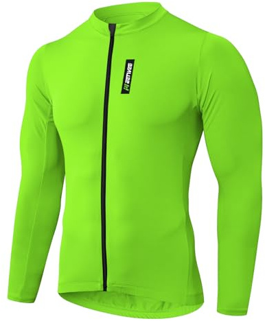 MEETWEE Maillot Ciclismo Hombre, Manga Larga/Corta Ropa de MTB Bicicleta Camisetas de Ciclismo Secado Rápido 3 Bolsillos Maillot Ciclismo Carretera