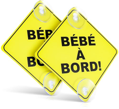 2 st bilvarningsskyltar för bil, 12,5 cm, bildekal med dubbla sugkoppar, bilsäkerhetsklistermärke för bil, bilfönsterdekal