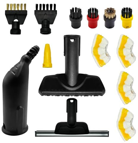 Magicbox 14-tlg. Zubehörset für Kärcher Dampfreiniger SC1-SC5 | Rundbürsten, Mikrofaser-Tücher, Fugenbürste, Handdüse | ABS & Nylon