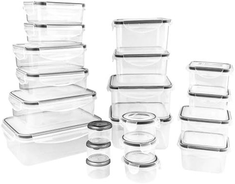 Ravytha Tapers para Comida Hermetico con Tapa, Recipientes Herméticos para Alimentos Reutilizables, Contenedores de Alimentos, Recipientes de Plástico, Envases Herméticos de Plástico para Cocina