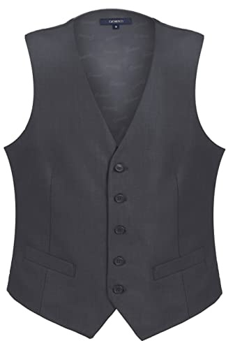 Gioberti Men's Formal Suit Vest Fit for Business or Casual Dress, Charcoal, X-Large