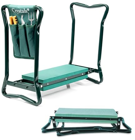 Heavy Duty Portable Foldable Foam Padded Garden Kneeler With Tool Bag Gardening Knee Pad Metal Stool Seat
