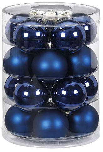 MAGIC Weihnachtskugeln Glas 6cm 20 STK. Christbaumkugeln Farbe: Midnight Blue - dunkelblau