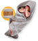 YENGAS Kapuzenhandtuch, 100% Baumwolle, Oeko TEX Zertifiziert, Babybadetuch, Weiches Baby Badetuch mit Kapuze, Babyhandtuch, warmes Kapuzen-Strandtuch, Kinderhandtuch Unisex, grau, 75x75 cm