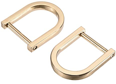 sourcing map 4stk. U Form Hufeisen D-Ringe Zinklegierung Einschraubschnalle für Heimwerker, Gold Ton 15mm(0,79)