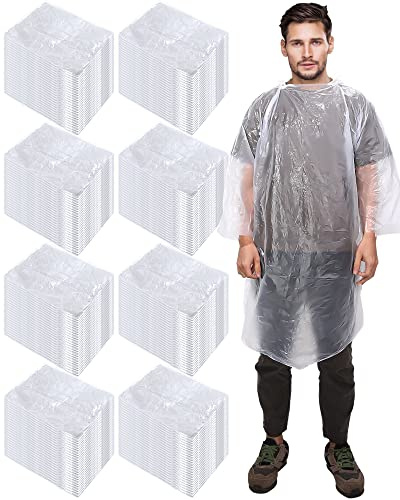 JaGely 120 Pack Disposable Rain Poncho for Adult Family Bulk Christmas Wedding Homeless Gift Emergency Travel Hooded Raincoat(Clear)
