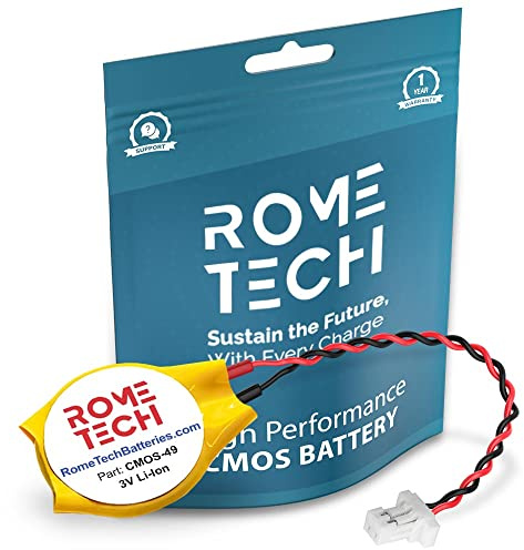 Rome Tech CR2032 CMOS BIOS Battery for Acer - Laptop Backup 3V RTC CR 2032 Acer CMOS Battery with 2 Wire Cable