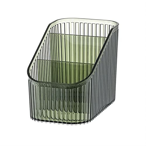 DASITON Organizer Trucchi di Grande Capacità, Porta Pennelli Trucco Make up Organizer Acrilico Organizzatore Trucchi con 3 Scomparti, Porta Trucchi Organizer da Bagno e Camera da Letto (Verde S)