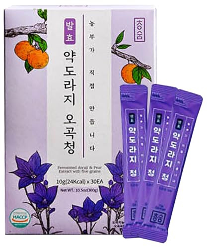 Minecook Fermented Balloon Flower Root & Pear Extract with Five Grains (10g X30ea) Korean Herbs Doraji Bellflower Root Tea Extracts 도라지청