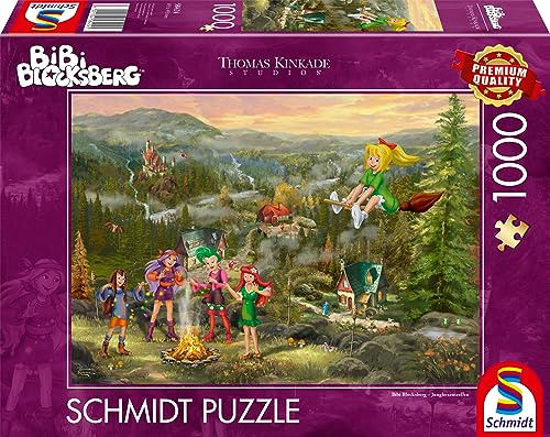 Schmidt Spiele 58424 Thomas Kinkade, Kiddinx, Bibi Blocksberg, Junghexentreffen, 1000 Teile Puzzle