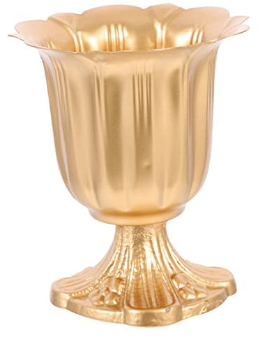 Alipis Metal Porch Planter Cast Iron Base Vintage Decor Flower Vase for Balcony