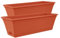 simpa Plastic Rosewood Trough Garden Planter Pot 50cm Length with Detachable Drainage Tray - Set of 2