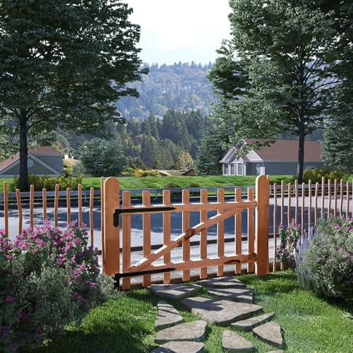 qohoio Portillon de clôture Bois de noisetier imprégné 100x60 cm Barriere Jardin Exterieur,Barriere Jardin,Portillon Grillage