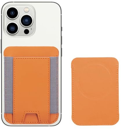 FDEETY Tarjetero Adhesivo Magnético Teléfono Ultrafino Cartera Extraíble Soporte Tarjetas Elástico Cuero Compatible iPhone