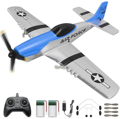 AIGIMU 3CH P-51 RC Airplane with 6-Axis Gyro for Beginners, Ready to Fly