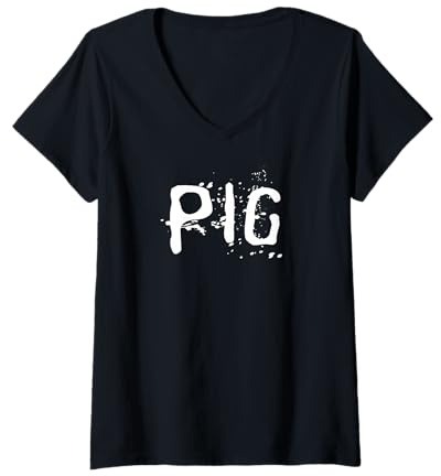 Mujer Comedor descuidado de Cerdos Camiseta Cuello V