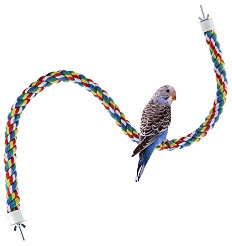 Parrot Perch, Colorful Cotton Bird Perch, Cage Rope for Parrots, Budgies, Cockatiels, Lovebirds, 31.5 Inch Long