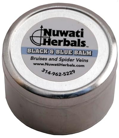Herbal Bruise Relief and Spider Vein Treatment Balm with Horse Chestnut and Arnica for Varicose Veins; Therapy for Healing Bruising - Black & Blue Balm by Nuwati Herbals, 4 Ounces