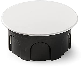 FAMATEL – Caja empotrar redonda IP30 | Tapa con garras metálicas | 100x50 | Gris
