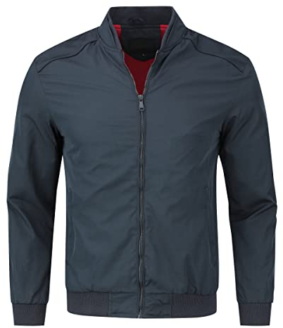 YOUTHUP Jacke Herren Leichte Cargojacke Outdoor Winddicht Übergangsjacke für Freizeit Sport, Blau-8835, L