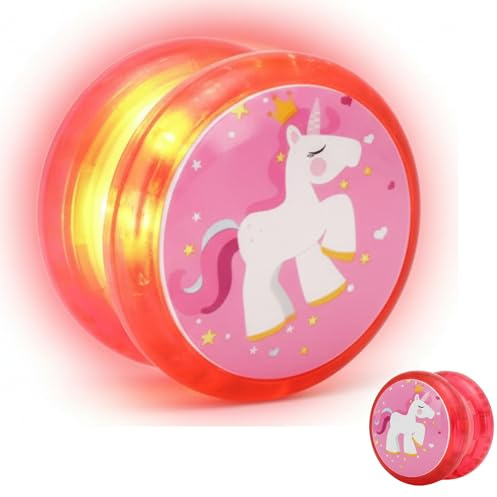 Yo-Yo Yo lumineux motif licorne rouge retour automatique Yo-Yo enfants débutants joueurs roulements en plastique haute vitesse Divertissement professionnel boucle yo yo string tours de fête cadeaux