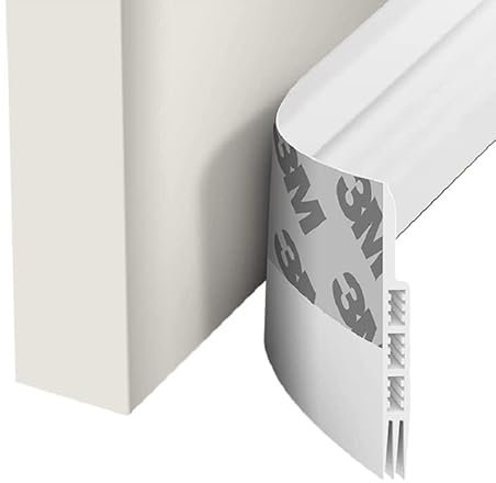 BAS DE PORTE ADHÉSIF SOUPLE EN SILICONE, ISOLANT PHONIQUE ET THERMIQUE, ANTI FOURMI, RONGEURS, INSECTES (Blanc)