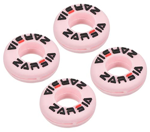 PATIKIL Tennis Vibration Amortisseur, 4 Paquet Rond Forme Silicone Absorbeur Chocs Raquette Corde Amortissement pour Tennis Racquet, Rose
