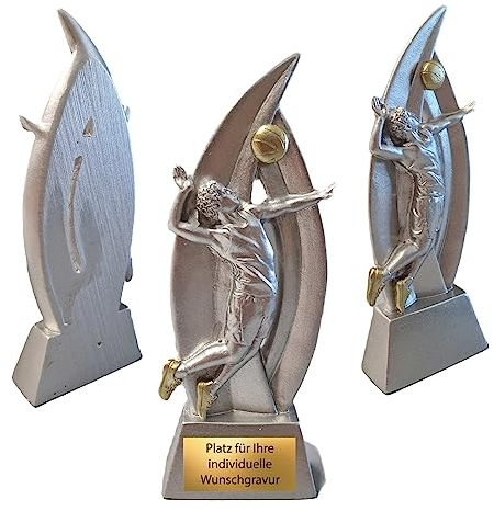 eberin – Beach-Volleyball Pokal 18 cm · Beachcamp Trophäe · Volleyball Wanderpokal mit Wunschtext · Volleyball Spieler Award · Pokal für Turnier & Vereine