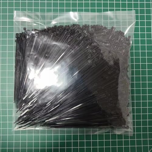 YAMXIN buntband liten svart 96 mm x 1,8 mm – 1 000 stycken – för elinstallation, hushåll, trädgård, kabelhantering