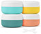 HOTUT Travel Containers for Toiletries, 4 Pcs Silicone Cream Jars with Clear Bag and Spatulas Tool, 30ml BPA Free Leak-proof Travel Essentials Accessories with Lid for Cosmetic Face Body Hand Cream