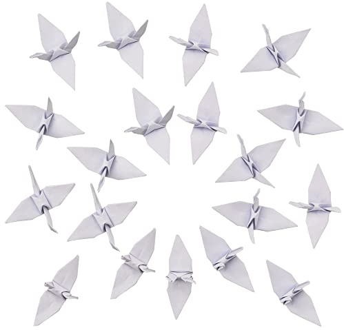 HAOBIN Grues En Papier Origami Grue Oiseaux Washi En Papier Origami Feuille Pour La DéCoration De Fond De FêTe De Mariage (Blanc A, 9cm,100pcs)