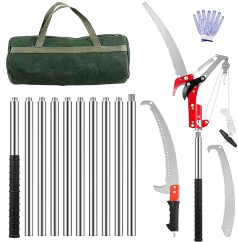 Victoam 2 in 1 Pole Saw, 14Ft Pruning Saw Tree Loppers, 10 Rods+3 Blades