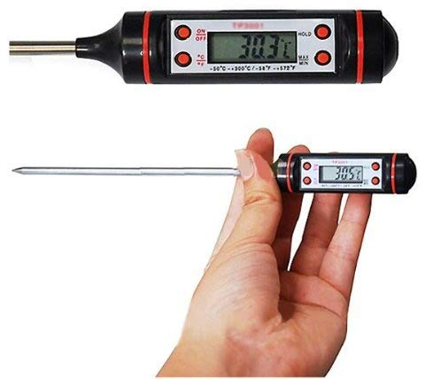 Vamery - Termometro digitale da cucina, per vino, acqua, alimenti, cucina, barbecue, carne #1
