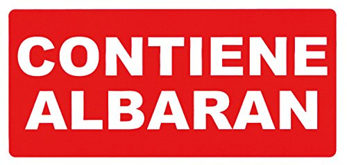 APLI 295 - Etiquetas con texto: contiene albaran de 50x100 mm en rollo de 200 unidades