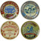 BIA International - Set of 4 Classic Canapé Plates - 12.5 cm Diameter - Camembert Cheese Plate Set - Gift Box Packaged Set