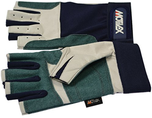 MOTIVEX Guantes de vela Parte trasera Spandex todos los dedos cortos, unisex, azul gris