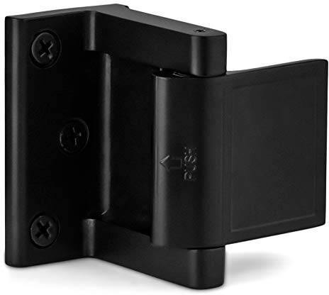 Berlin Modisch Door Lock Reinforcer Privacy Door Latch for in-Swinging Doors Extra High Resistance Home Door Security Lock Iron Black Finish
