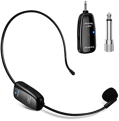 XIAOKOA Wireless Microphone Headset, UHF Mic Speaker System for Teaching