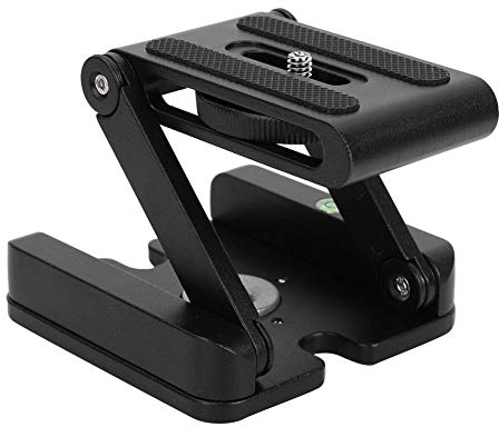Topiky Z Flex Tilt Stativkopf, Aluminiumlegierung Folding Z-Form Tilt Pan Head Schnellwechselplatte Halterung für DSLR-Kamera Camcorder Stativ Slider Rail