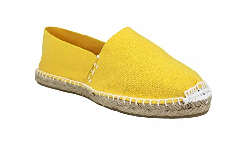 Desconocido Espadrillas classiche in tela con suola in juta, giallo, 41 EU