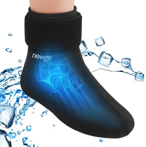 NEWGO Knöchel Kühlsocken Füße für Verletzungen, mit 360°-Fußumschließung, wiederverwendbares Heiß-Kältetherapie-Gel, eiskalt für Fußverletzungen, Knöchelschwellungen, Verstauchungen, nach Operationen