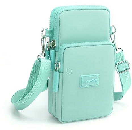 DuoLmi Small Crossbody Bags for Women, Universal Pouch Wallet Cell Phone Purse Lightweight Pockets Handbags Mini Shoulder Bag, 012 Mint Green, L