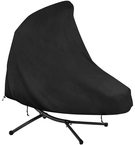 KRRRSJDJ Housse Chaise Longue Suspendue Imperméables,Couverture Transat Suspendu Coupe Vent,Bache Transat Soleil Suspendue avec Cordon de Serrage,Tissu Oxford 420D Résistant (200 * 120 * 200cm,Noir)
