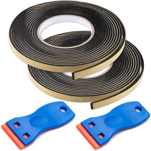 NJCXOLA 2 Piezas Cinta de sellado autoadhesiva, impermeable, antiincrustante, cinta de aislamiento térmico, cinta de gomaespuma, para cocina, cocina de gas, cocina de inducción, 10mm x 3mm x 2m