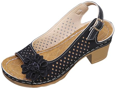 Sandales Femme Talon Chaussure Compensee Confort Chaussures D'été Escarpins Haut Compensé Sandale Orthopédique Compensées Été Ete Chic Et Confortable Pantoufle Talons Espadrilles Nu Pieds a Chausson