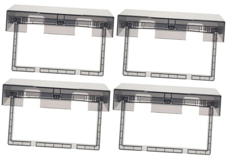 HOMSFOU 4 piezas Protectora para Enchufes Dobles Tipo Adhesiva Caja Antisalpicaduras para Baño y Cocina de Negras Fácil Limpieza y Durabilidad