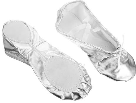 FRCOLOR Chaussures De Ballet Classique pour Garçon Fille Filles Semelle Antidérapante Chaussures De Yoga Argent