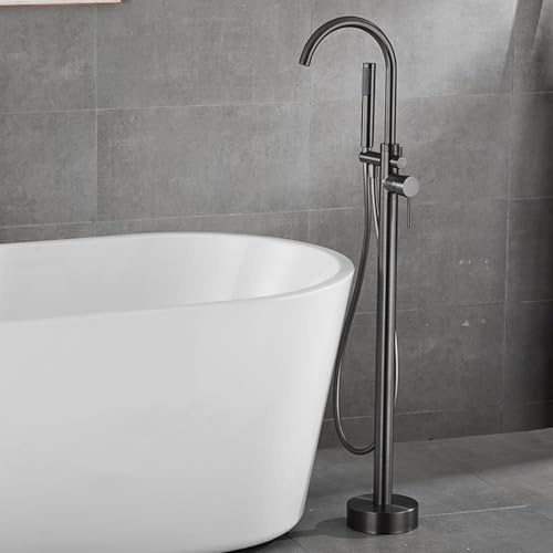 NZPOST Ensemble de robinetterie mitigeuse Bain-Douche sur Pied, Style Antique, avec douchette et Levier Unique 36